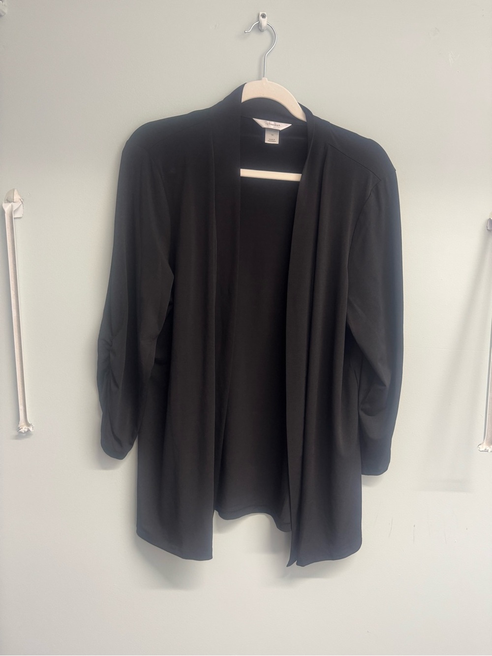 CJ Banks Black Open-Front Lightweight Cardigan
